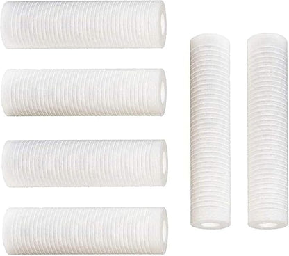 CFS – 5-Micron Grooved Sediment Melt Blown Water Filter Cartridges Compatible with AP110, WHCF-GD05, FPMBG-5-975 Models – 10" x 2.5" Whole House Replacement Filter Cartridge - 6 Pack