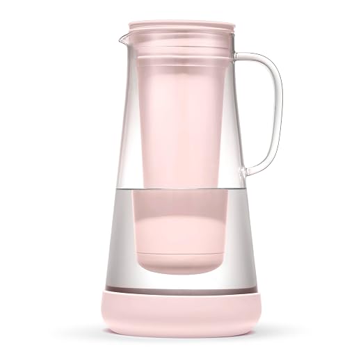 LifeStraw Home — Water Filter Pitcher, 7-Cup, Pink Bubble, Glass with Silicone Base, BPA Free Designed for Everyday Protection Against Bacteria, Parasites, Microplastics, Lead, Mercury