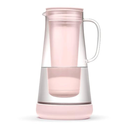 LifeStraw Home — Water Filter Pitcher, 7-Cup, Pink Bubble, Glass with Silicone Base, BPA Free Designed for Everyday Protection Against Bacteria, Parasites, Microplastics, Lead, Mercury