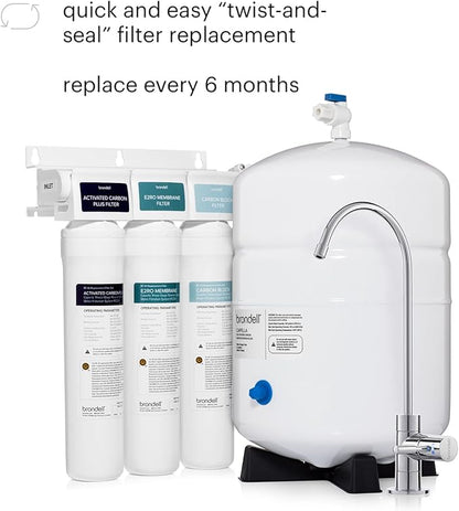 Brondell Reverse Osmosis Replacement Filter Set for Capella RO Water Filtration System, Activated Carbon Plus and Carbon Block Filters, 6 Months Filtration, RF-30
