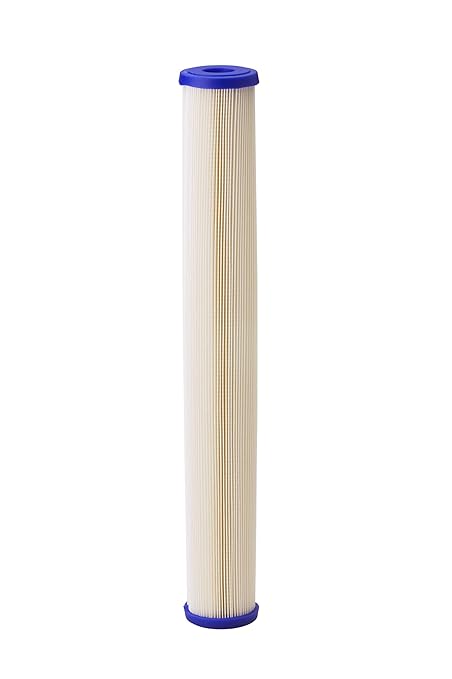 Pentair Pentek ECP20-20 Sediment Water Filter, 20-Inch, Whole House Pleated Cellulose Polyester Replacement Cartridge, 20" x 2.5", Blue End-Cap, 20 Micron