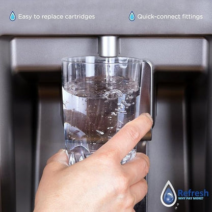 Refresh R-9006 Refrigerator Water Filter Replacement for UFK8001, WF295, WSM-2 - Clean Great Tasting Drinking Water and Ice Maker Filtration with Fresh Flow for Your Home Fridge, Easy Filter Cartridge