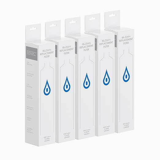 Sloan 3000 Gallon Filter for DropSpot Bottle Filler FC3000R - 1 Pack, Certified NSF-42, NSF-53, and NSF-401 - Reduces Lead, Microplastic, Cyst, Chlorine, Particulate Class 1 and Odor