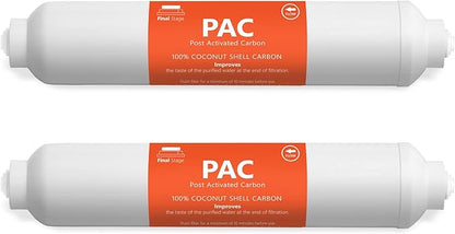 Express Water – 2 Pack Post Activated Carbon Water Filter Replacement – 5 Micron – 10 Inch – Under Sink and Reverse Osmosis System