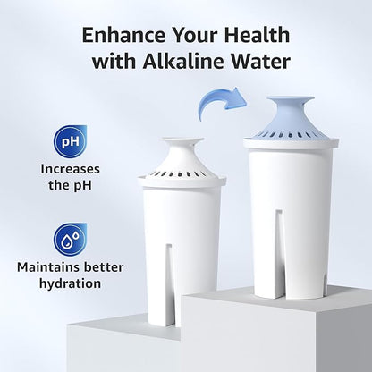 Overbest Alkaline Water Filter, Replacement for Brita® Pitchers and Dispensers, Brita® Classic 35557, OB03, Mavea® 107007, and Amazon Basics® 10-Cup Pitcher, Includes 3 Filters