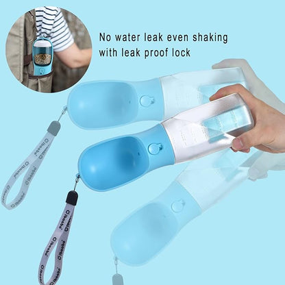 Cibaabo Dog Water Bottle with Food Container & Poop Bag Holder & Filter | Travel Water Bowl, Portable Pet Dispenser, Dog Gifts, Puppy Essentials for Walking Hiking