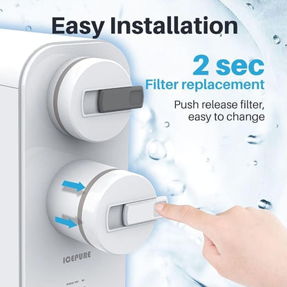 ICEPURE UTR400-RO Filter, 2-year Lifetime, Replacement for UTR400 Reverse Osmosis System, Reduces 99.99% Heavy Metals, PFAS&PFOA&PFOS