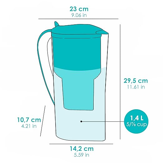 Alkanatur Drops Pitcher - Alkaline High pH 9 + Hydrogenates + Ionizes + Provides Magnesium Removes Chlorine, Metals, Fluorides, Microplastics, and More - Certified UNE 149101:2015