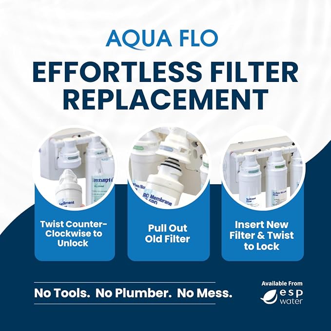 Aqua Flo 41407001 Sediment Filter – Quick Change Pre-Filter for Aqua Flo Platinum QCRO 4-Stage RO Systems – 5 Micron, High-Performance Cartridge, Easy Twist-Lock Install