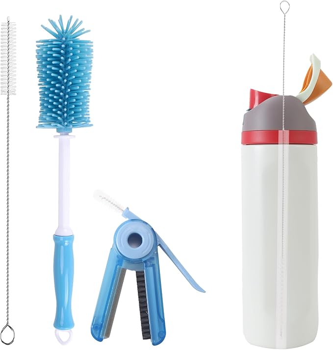 UXIETIN 3 Pack Water Bottle Cleaner Kit for owala 24oz/32oz/40oz,owala Brush and Straw Cleaner, Straw Cleaner Compatible with owala Water Bottle,owala Accessories