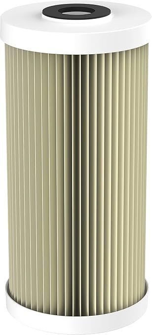 Pentair Pentek ECP5-BB Big Blue Sediment Water Filter, 10-Inch, Whole House Heavy Duty Pleated Cellulose Polyester Replacement Cartridge, 10" x 4.5", White End-Cap, 5 Micron, Pack of 2