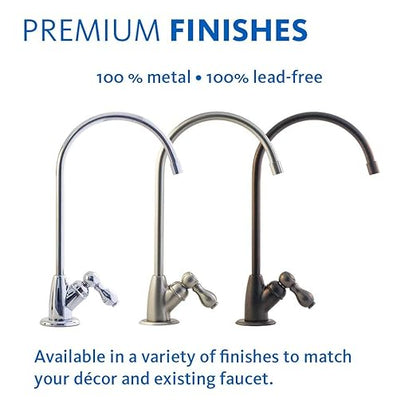 Aquasana Under Sink Water Filter System - Reduces PFAS, Lead, & Chlorine in Drinking Water - Under Counter Claryum Filtration for Kitchen - 3-Stage - Oil-Rubbed Bronze Faucet - AQ-5300.62
