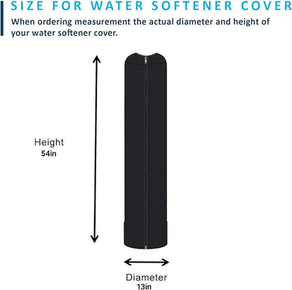 Water Softener Tank Jacket 13x54 Inch – 4mm Insulated Neoprene Cover to Prevent Sweating, Outdoor Water Softener Protector for Basement or Garage, Heavy-Duty Zippered Slip-On Design