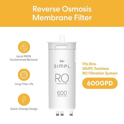 Brio RPFTROM600RO RO Replacement Membrane Filter for Brio SIMPL TROM600STD Reverse Osmosis Filtration System
