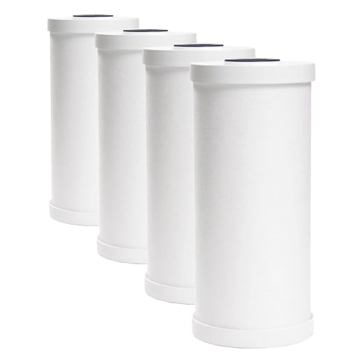 GE FXHTC Whole House Water Filter,Replacement for Water Filtration System,NSF Certified: Reduces Chlorine, Sediment, Rust,Other Impurities,Replace Every 3 Months for Best Results,1 Filter (Pack of 4)