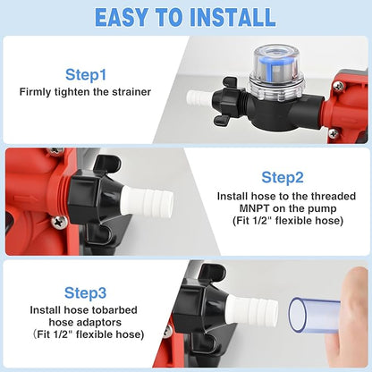 Nilight RV Water Pump 12v Camper Water Pump 5.5 GPM 70 PSI with Pressure Switch& Strainer Heavy Duty Diaphragm Pump 12 Volt DC Upgrade Self-Priming Low Noice for RV Camper Marine Yacht Caravan Trailer