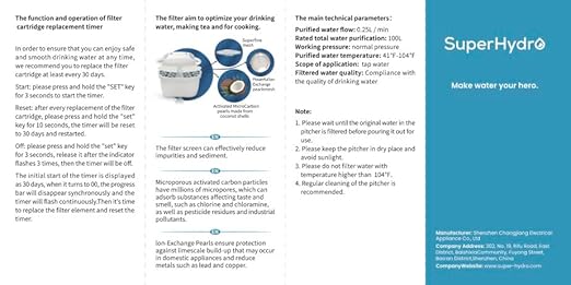 SuperHydro H₂ Pure Hydrogen Water Pitcher