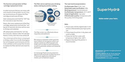 SuperHydro H₂ Pure Hydrogen Water Pitcher
