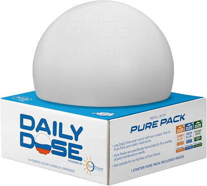Daily Dose Automatic Pool Chemical Dispenser — 30-Day Hands-Free Pool Care, Patented SunSmart Technology, No Batteries Required, Up to 20,000 Gallons