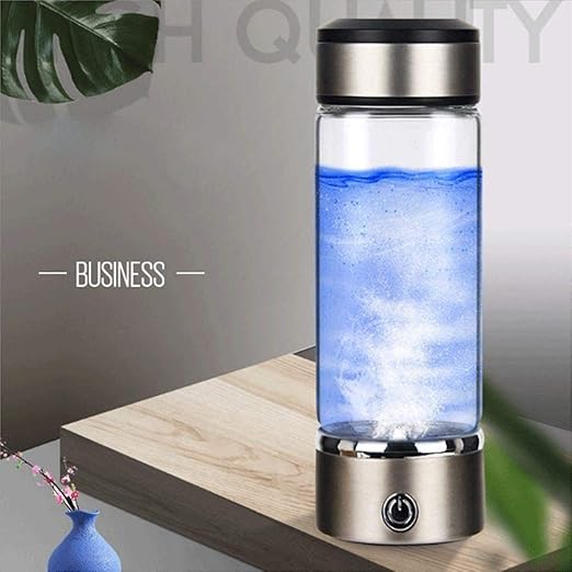 Rich Hydrogen Cup, Rechargeable Water Ionizer Portable Glass Bottles with Alkaline Energy 3 Minutes Micro Electrolysis Hydrogen Production