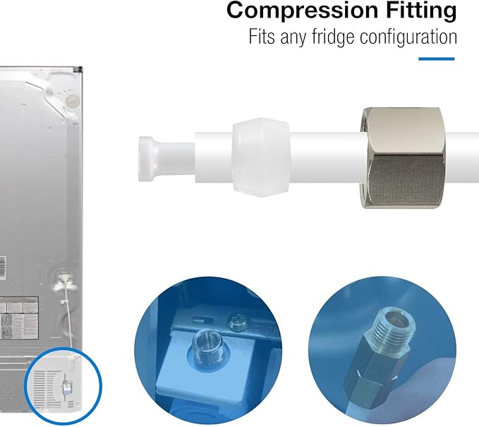 IMK01 Ice Maker Water Line Kit 3/8"&1/4" Fridge Water Line Connection DIY Kit for Connecting Reverse Osmosis Water Filtration System to Refrigerator/Ice Maker