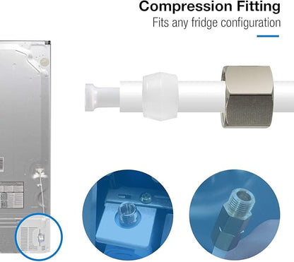 IMK01 Ice Maker Water Line Kit 3/8"&1/4" Fridge Water Line Connection DIY Kit for Connecting Reverse Osmosis Water Filtration System to Refrigerator/Ice Maker