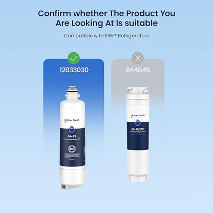 GLACIER FRESH Replacement for Bosch 11025825 Ultra Clarity Pro Refrigerator Water Filter BORPLFTR50, Compatible with KWF 2000, 12028325, 11032531, BORPLFTR50, WFC100MF, B36CT80SNS, B36CL80ENS (3 Pack)
