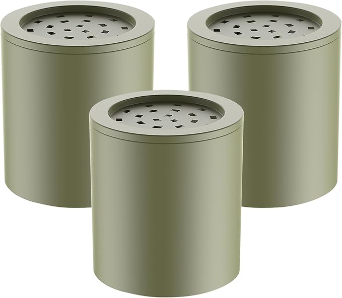 20-Stage Replacement Filter for Ryamen Shower Filter, Remove Heavy Metals, Chlorine & More – High Output, Enhanced Filtration for Healthier Skin and Hair, 3-Pack