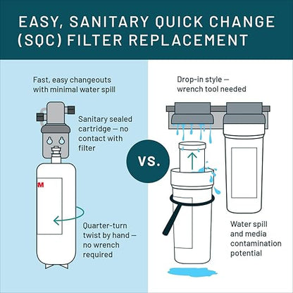 Aqua-Pure DW301 Under Sink Water Filter System, Removes Lead, VOC's, Microplastics, Cysts, Bad Taste and Odor, Asbestos, MTBE and TTHM Reduction