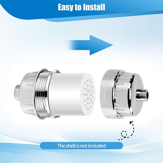 4-Pack 20-Stage Shower Filter Universal Replacement Cartridges, High-Output Hard Water Purifier to Reduce Chlorine and Heavy Metals, Water Softener Refills for Hydrating Skin and Hair