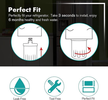 ICEPURE PLUS NSF53&42 Premium 5231JA2002A Refrigerator Water Filter Replacement for LG LT500P, ADQ72910911, ADQ72910901 ADQ72910907, GEN11042FR-08, Kenmore 9890, 469890, LFX25973D, LFX25974ST, 4PACK