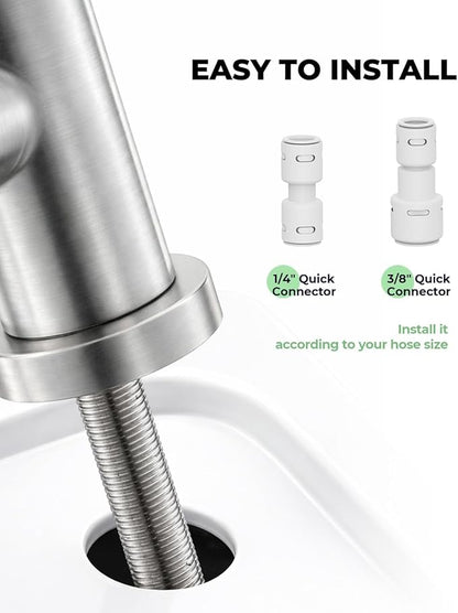 Drinking Water Faucets for Kitchen Sink, Water Filter Faucet for Reverse Osmosis or Water Filtration System, RO Bar Sink Faucet, Stainless Steel (Brushed Nickel)