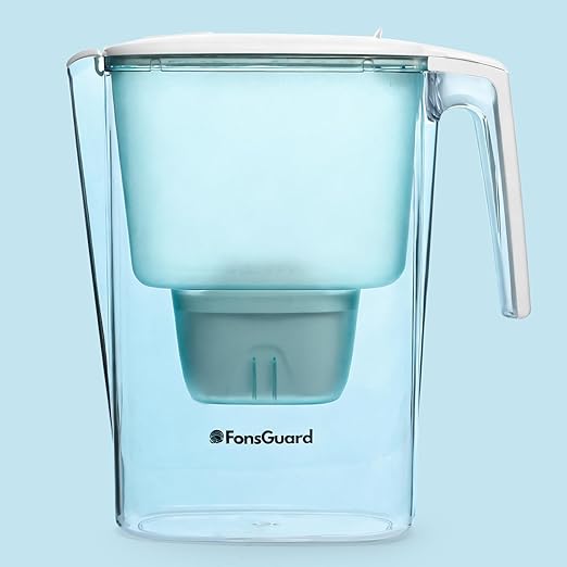 FonsGuard Water Filter Pitcher Pure, BPA-Free Plastic, 8-Cup Capacity, Active Carbon Purification