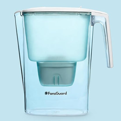 FonsGuard Water Filter Pitcher Pure, BPA-Free Plastic, 8-Cup Capacity, Active Carbon Purification
