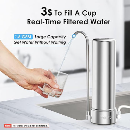 Waterdrop CFF-01 Water Filter Replacement for Waterdrop WD-CTF-01/CTF-02, NSF/ANSI 42&372 Certified, 5-stage Water Filter, Reduces Heavy Metals, Bad Taste and Up to 99% of Chlorine, 2 Pack