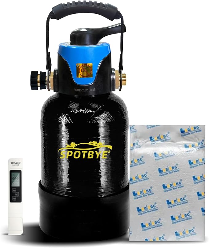 Filterelated Portable Deionized Water System for Spot Free Car Wash, Bypass Water Spot Remover Filter Kit for RV, Motorcycle, Boat and Solar Panels
