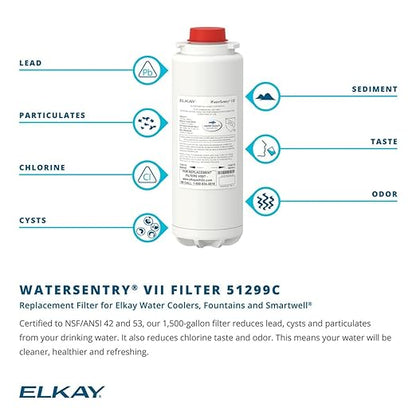 Elkay Wall Mount ADA Cooler Filtered Non-refrigerated Light Gray Granite