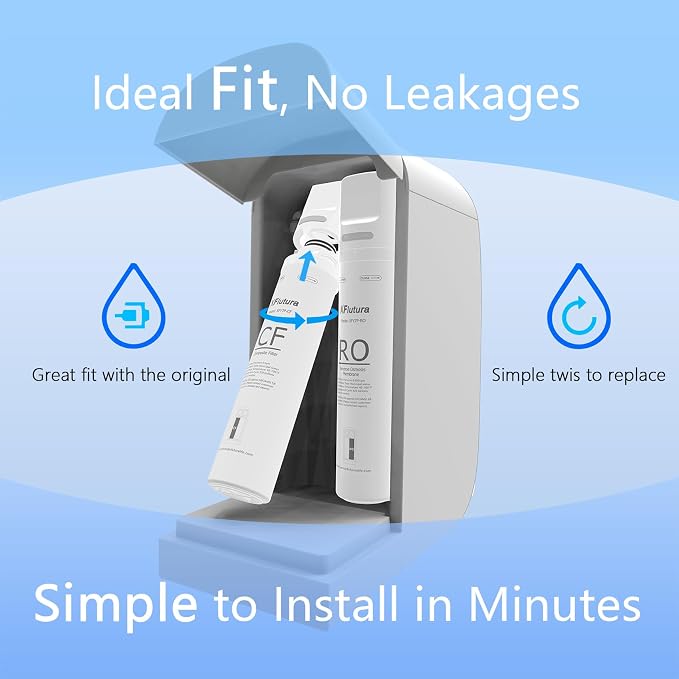 Y7/Y7P/Y7T Series 1-Year Replacement Cartridge Compatible with SimPure Y7, Y7P, Y7T, Y7P-BW, Y7P-W, Y7T-BW-A, Y7T-BW-C, Y7T-A, Y7T-C Series Water Filter, Pack of 4 Filters (2*CF, 2*RO)