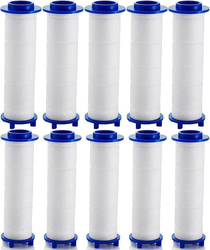 10/20 Pcs Ion Drops Shower Head Filters, Showerhead Filters, PP Cotton Replacement Cartridge, Suitable for Various Specifications of Shower Heads (A10*pc, 2.75 * 0.94 In)