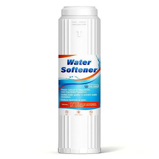 Salt Free Water Softener Systems Replacement Cartridge, 20 x 2.5‘’ Whole House Water Softener, Highly Reduces Hardness, Limescale, Chlorine & Odor, Delivers Pure & Healthy Water| Protect Appliances