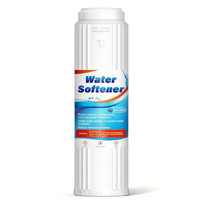Salt Free Water Softener Systems Replacement Cartridge, 20 x 2.5‘’ Whole House Water Softener, Highly Reduces Hardness, Limescale, Chlorine & Odor, Delivers Pure & Healthy Water| Protect Appliances
