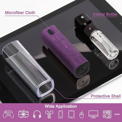 walrfid Screen Cleaner Spray and Wipe, Cleaning Kit for Electronic Smart Phone TV, Laptop, Tablet, PC, Computer Flat Screens, Eyeglasses, Compatible with iPhone iPad MacBook,Purple