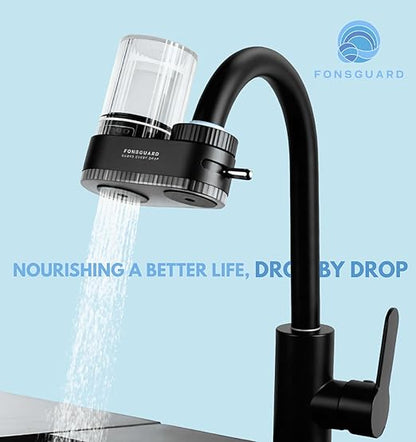 FonsGuard Water Faucet Filter, for Kitchen Sink and Bathroom Sink, for Tap Water, NSF Certified, High Efficiency Removes 99% Chlorine & Odor, Easy Installation (1 Filter System with 1 Filter)