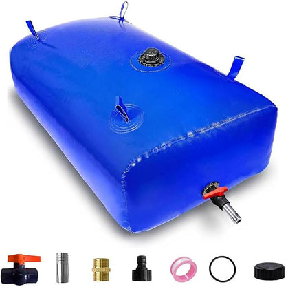 GHOSOONE 240 L/63 Gal Water Bladder Tank, Foldable Portable Water Storage Container, Emergency Water Bag for RV, Truck Bed, Fire Prevention, Drought Resistance, Blue