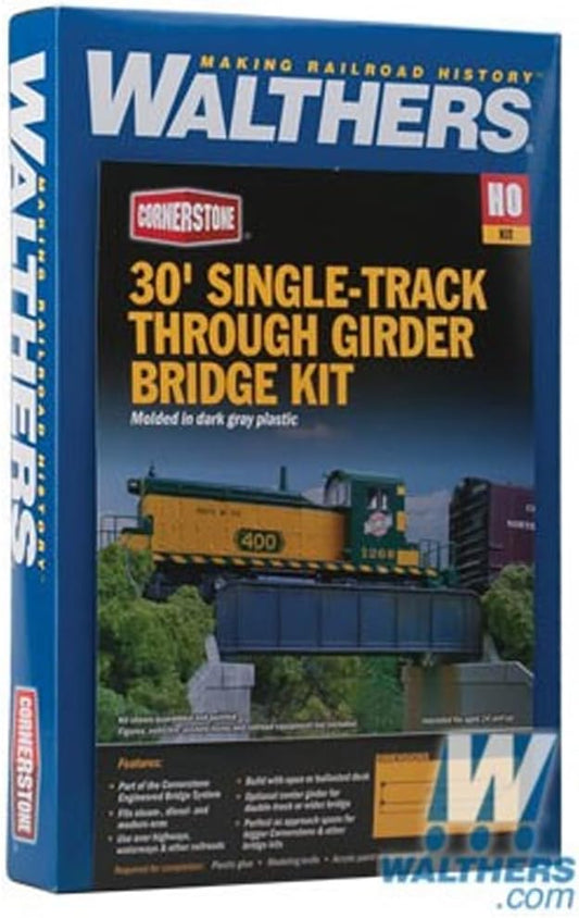 Walthers Cornerstone HO Scale 30' Single-Track Railroad Through Girder Bridge - Kit Train Collectable Train