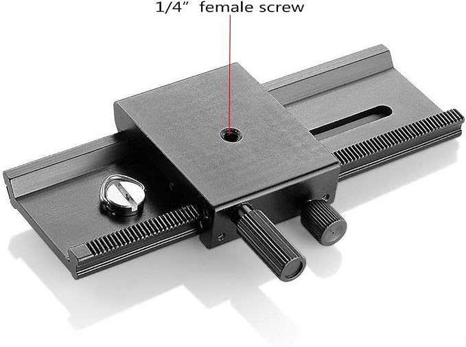 EXMAX® 16cm 2 Way Macro Shot Focusing Focus Rail Slider/Close-up Shooting 1/4 Quick Screw Release Mount Camera Flash Support Plate