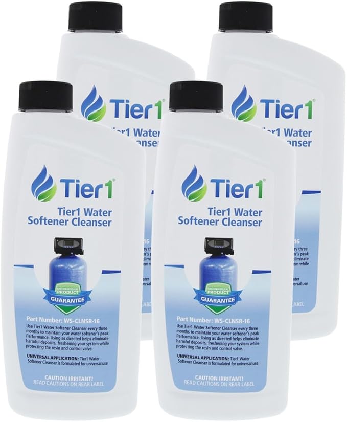 Tier1 Water Softener Cleanser 16 oz – 4 Pack | Universal Resin Cleaner for Most Water Softeners | Reduce Mineral Buildup & Odor | Direct-Pour Formula for Brine Wells | Maintain Peak System Performance