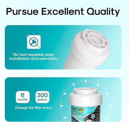 ICEPURE PRO RWF0600AH NSF/ANSI 401 NSF/ANSI 53 Certified Replacement For GE MWF Refrigerator Water Filter, MWFINT, MWFA, HDX FMG-1, GSE25GSHECSS, 46-9991, GSH25JSDDSS, GSHS6LGBBHSS, PC75009, 2PACK