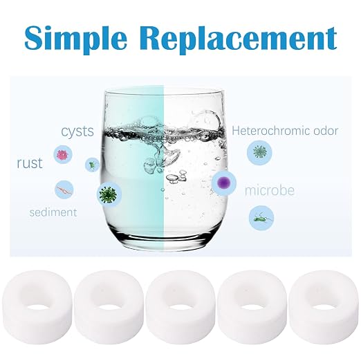 5 Pcs Sink Water Filter, Water Faucet Filter Cartridge Replacements, Faucet Water Filter, Removes Chlorine Fluoride Heavy Metals,Soften Hard Water