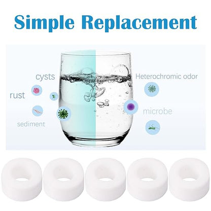 5 Pcs Sink Water Filter, Water Faucet Filter Cartridge Replacements, Faucet Water Filter, Removes Chlorine Fluoride Heavy Metals,Soften Hard Water
